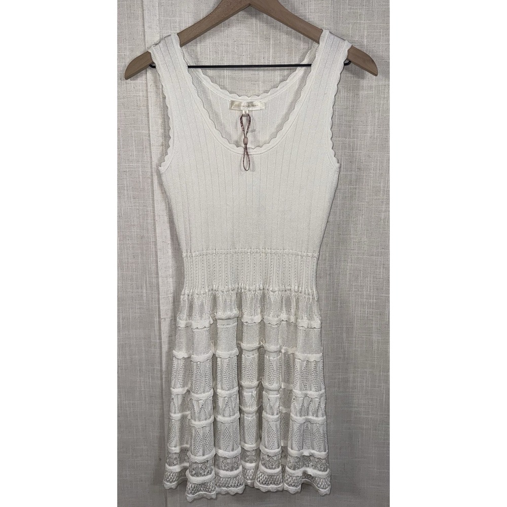 LOVE SHACK FANCY Diandra Sweater Dress M White Resort Vacation Bridal NEW